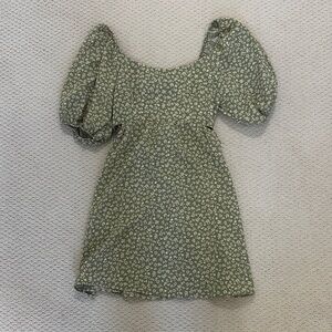 Altar'd State Green Floral Mini Dress